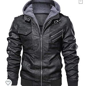 Outwear Anarchist PU Leather Jacket Hooded Jacket